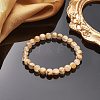 Grade AA Natural Gold Rutilated Quartz Round Beaded Stretch Bracelets for Women BJEW-JB09349-3