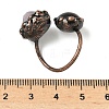 Natural Amethyst & Tiger Eye Rings RJEW-B122-04R-04-5