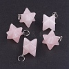 Natural Rose Quartz Pendants X-G-E398-02L-2