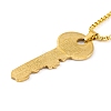 Key 201 Stainless Steel Pendant Necklace NJEW-F320-01G-1