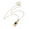 304 Stainless Steel Black Enamel Rectangle with Constellation Pendant Necklaces NJEW-I128-01L-3