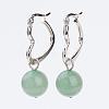 Natural Mixed Stone Dangle Hoop Earrings EJEW-JE02288-2