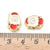 Christmas Brass Enamel Beads KK-I474-G01-3