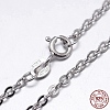 Anti-Tarnish Rhodium Plated 925 Sterling Silver Cable Chains Necklaces NJEW-M157-30C-22-3