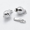 Rhodium Plated 925 Sterling Silver Box Clasps STER-F037-017P-7mm-3