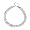 201 Stainless Steel Mesh Chain Necklaces NJEW-H085-01P-1