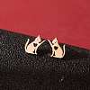 Stainless Steel Small Animal Stud Earrings for Women PW-WG5B49B-35-1