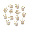 Brass Micro Pave Clear Cubic Zirconia Charms X-KK-R134-009-NF-1