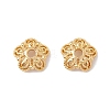 5-Petal Brass Bead Caps KK-A162-02G-1
