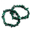 Unisex Chip Natural Malachite Beaded Stretch Bracelets BJEW-S143-34-1