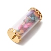 Glass Tube with Natural & Synthetic Mixed Gemstone Chip Beads Inside Pendants LS-FIND-B054-01G-04-2