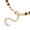 Column Natural Tiger Eye & Faceted Round Synthetic Blue Goldstone Beaded Necklaces NJEW-JN05663-4