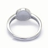 Anti-Tarnish Rhodium Plated 925 Sterling Silver Finger Ring Components STER-E061-01C-P-5