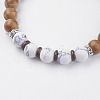 Natural Lava Rock & Wood Lace Stone & Coconut Stretch Bracelets BJEW-I241-03Q-2