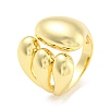 Rack Plating Brass Teardrop Open Cuff Rings RJEW-Q784-11G-1