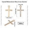 SUNNYCLUE 50Pcs Alloy Crystal Rhinestone Pendants FIND-SC0005-02-2