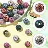 40Pcs 8 Colors Bohemian Style Printed Schima Wood Beads WOOD-FS0002-52-2