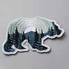 Polar Bear with Scenery Computerized Embroidery Cloth Iron on/Sew on Patches DIY-WH0409-15B-1