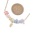 Chakra Gemstone Chip Beads & 304 Stainless Steel Butterfly Pendant Cable Chain Necklaces for Women NJEW-JN05826-4