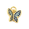 Real 18K Gold Plated Rack Plating Brass Micro Pave Cubic Zirconia Pendants Charms KK-S396-01I-1