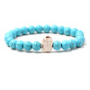 Synthetic Turquoise Beads Stretch Bracelets for Men Women QO0012-13-1