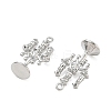 Brass Micro Pave Clear Cubic Zirconia Pendants KK-K351-75P-2