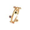 304 Stainless Steel Rhinetsone Open Cuff Rings for Women RJEW-K301-07G-5