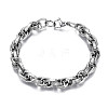 201 Stainless Steel Rope Chain Bracelet for Men Women BJEW-S057-66-1