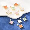 Brass Cat Eye Pendants KK-C251-09C-G-5