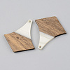 Opaque Resin & Walnut Wood Pendants RESI-S389-055A-C04-2