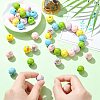 40Pcs 10 Colors Easter Theme Printed Wood Beads WOOD-FS0002-55A-5