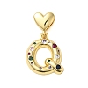 Rack Plating Brass Micro Pave Clear Cubic Zirconia Perdants KK-C067-12G-Q-1