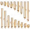 90Pcs 9 Styles Brass Slide On End Clasp Tubes KK-WR0001-37G-1