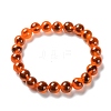 Unisex Natural Sugar Heart Agate Beaded Stretch Bracelets LS-BJEW-K097-01A-03-2