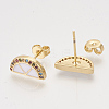 Brass Cubic Zirconia Stud Earrings EJEW-S201-172C-2