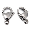 Tarnish Resistant Polished 316 Surgical Stainless Steel Lobster Claw Clasps STAS-R072-12A-2