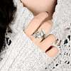 Feather Zinc Alloy Cuff Rings FS-WGF6BB1-01-2