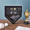 Pine Wood Wall Mounted Ring Organizer Display Stands with Visible Window Lids ODIS-WH0079-017-2