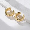 Rack Plating Brass Cuff Earrings with Plastic Pearl Beaded EJEW-D064-02G-5