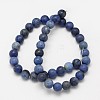 Frosted Round Natural Grade AA Sodalite Beads Strands G-N0166-68-8mm-3