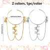 2Pcs 2 Colors Iron and Brass Upper Arm Bangles BJEW-CY0001-11A-2
