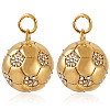 2Pcs 304 Stainless Steel Micro Pave Cubic Zirconia Pendants STAS-TA0003-08-1