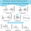 12Pcs 3 Styles Sterling Silver Round Ball Stud Earring Findings FIND-BBC0004-60-2