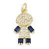 Rack Plating Brass Micro Pave Cubic Zirconia Pendants KK-H509-39G-02-1