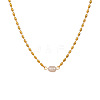 304 Stainless Steel & Natural Freshwater Pearl Potato Link Chain Necklaces for Women FS-WG4D4E4-01-2