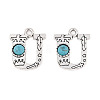 Synthetic Turquoise & Alloy Pendants PALLOY-H146-01AS-U-1