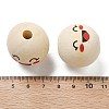 Printed Schima Wood European Beads WOOD-G023-14F-3