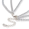 Aluminium Twisted Chain 3 Layer Necklaces NJEW-JN03269-3