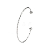 Non-Tarnish 304 Stainless Steel Textured Open Cuff Bangles for Women BJEW-S155-03P-1