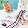 6 Rolls 6 Colors Polyester Polka Dot Print Grosgrain Ribbon OCOR-PH0004-28-5